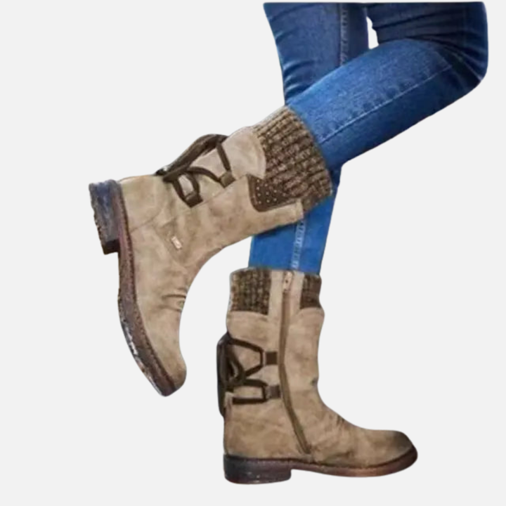 Anne | Flade Snørestøvler, Boho Støvletter