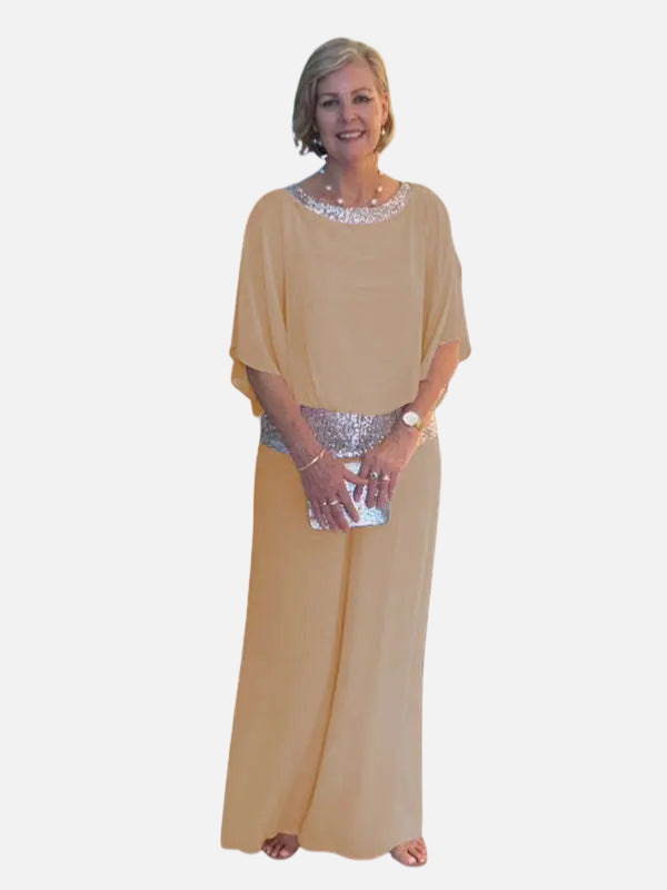 Mette | Elegant Buksedragt med Pailletter