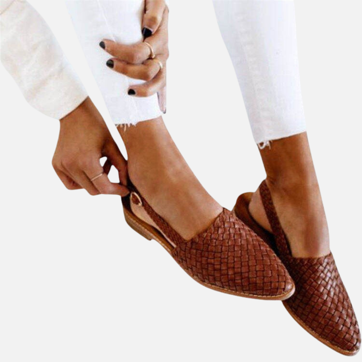 Mette | Spidse Flettede Mules, Flade