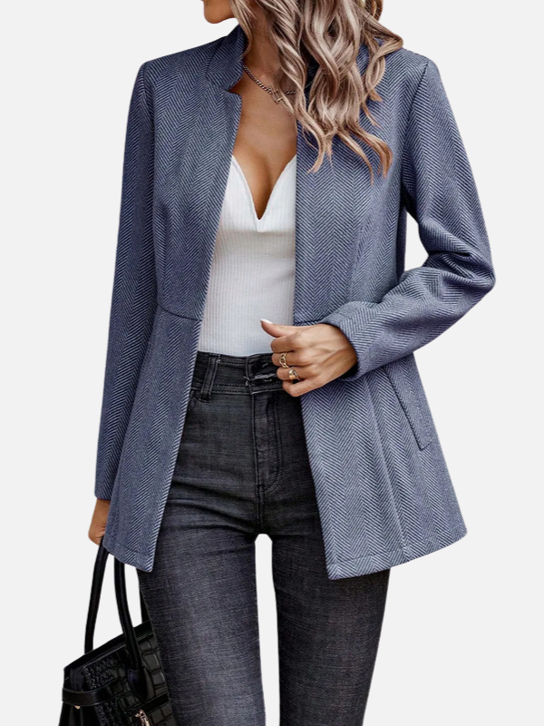 Pia | Elegant Dameblazer i Sildebensmønster