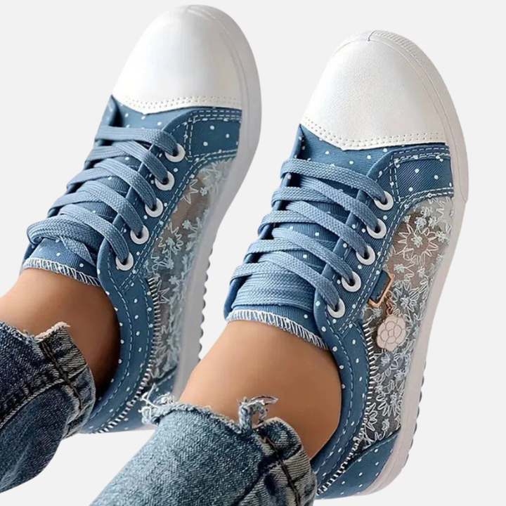 Anne | Canvas Sneakers med Blonde og Snøre