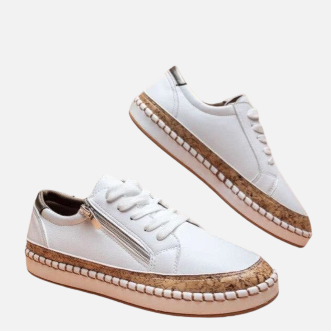 Karen | Blomstrede Sneakers med Snøre og Plateau