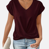 Karen | V-Hals T-shirt med Knude til Dame
