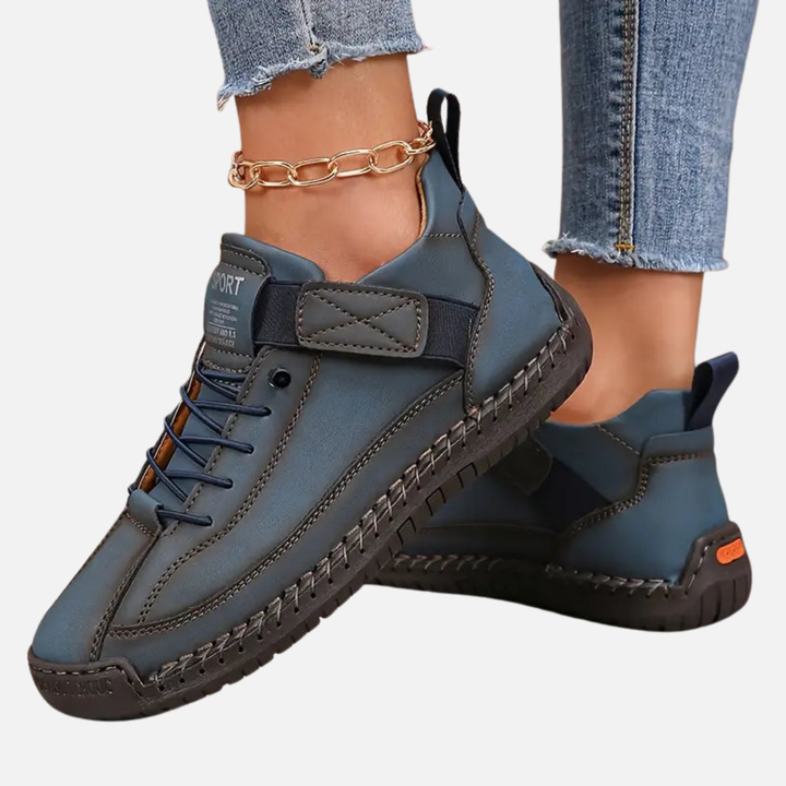 Lene | Lave Sneakers med Snøre og Velcrorem