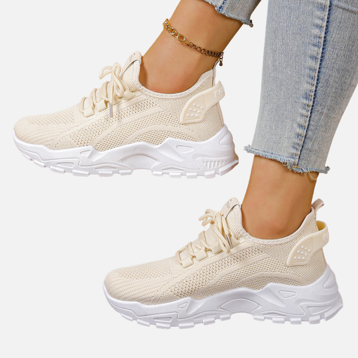 Lene | Chunky Sneakers med Snøre og Plateau