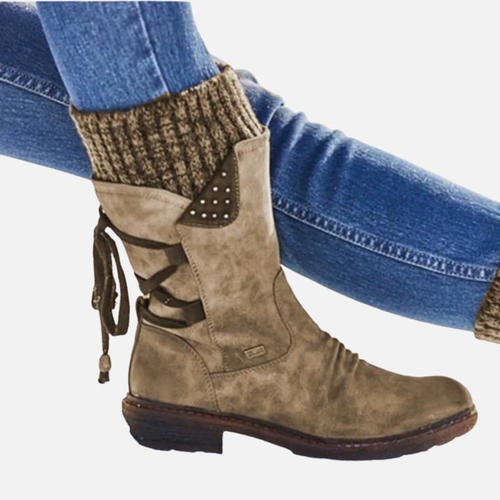 Anne | Flade Snørestøvler, Boho Støvletter