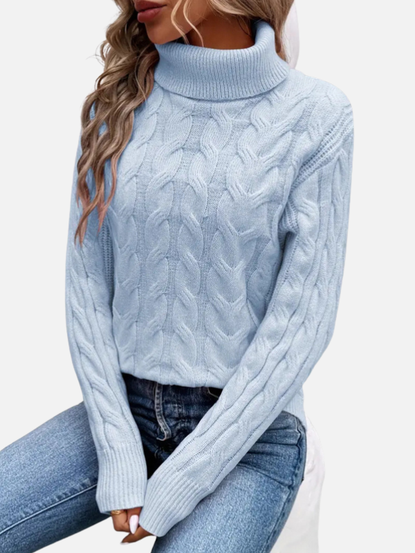 Kirsten | Kabelstrik Sweater med Rullekrave – Dame