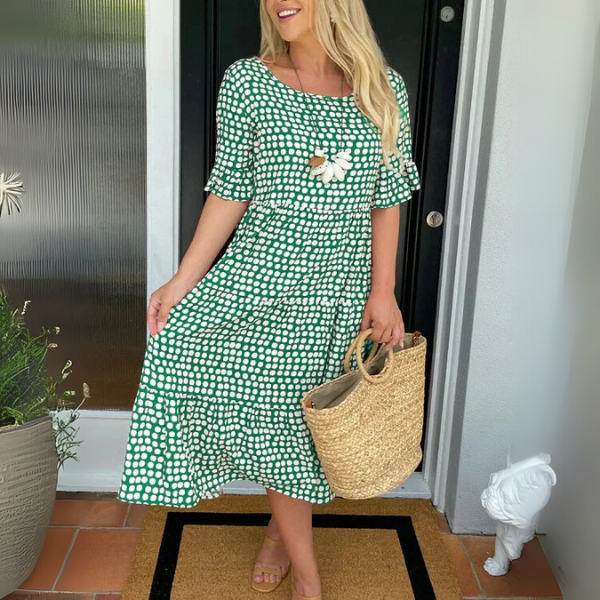 Aisha™ | Afslappet Lagdelt Midi Kjole