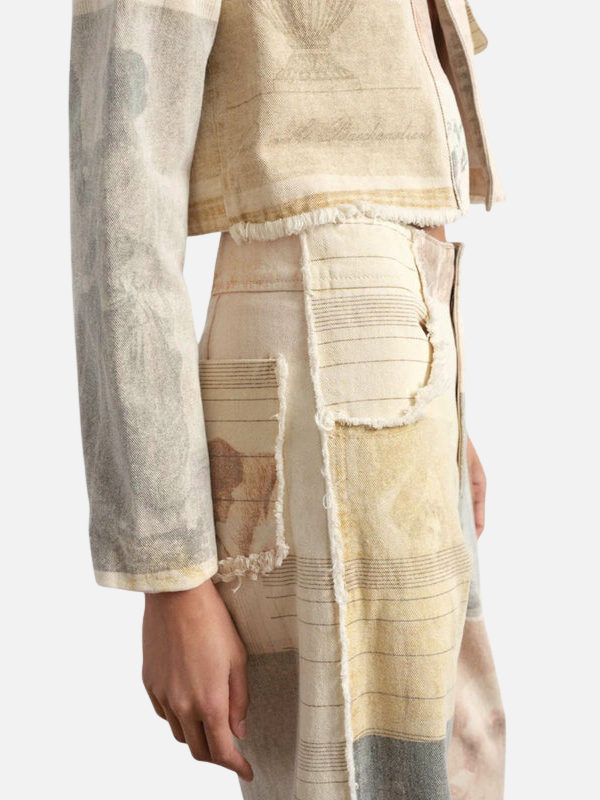 Camilla | Beige Grafiske Vide Bukser