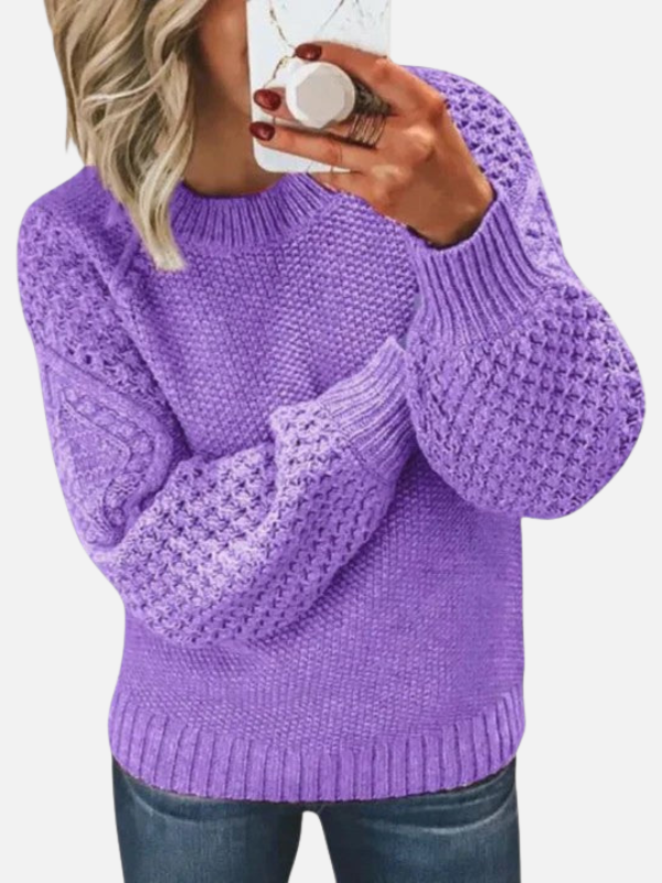 Anna | Blød Grovstrik Sweater med Rundhals