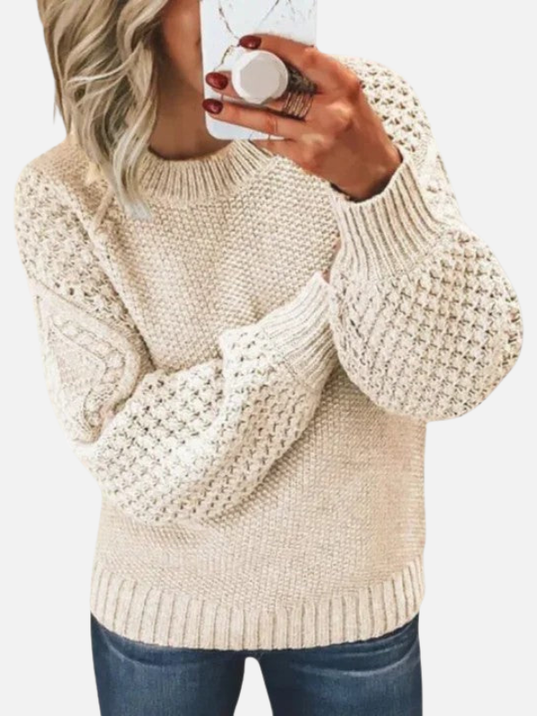 Anna | Blød Grovstrik Sweater med Rundhals