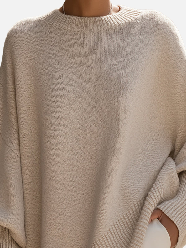 Anne | Blød Oversized Poncho Sweater i Strik