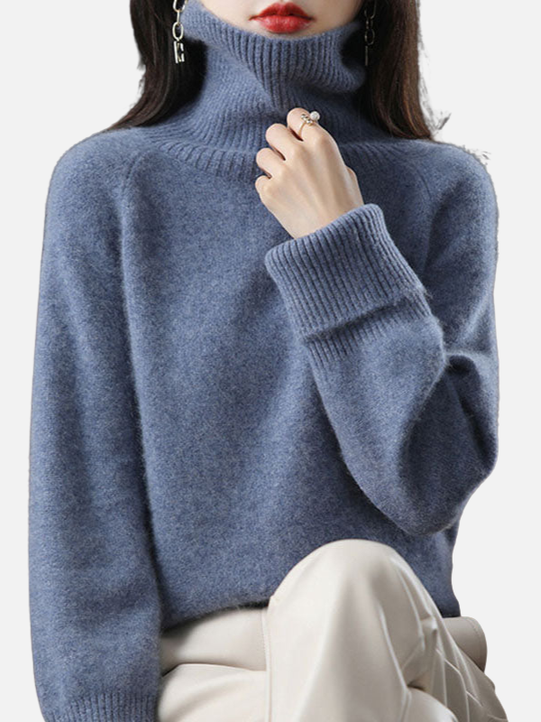 Maria | Blød Rullekrave Sweater i Strik – Dame