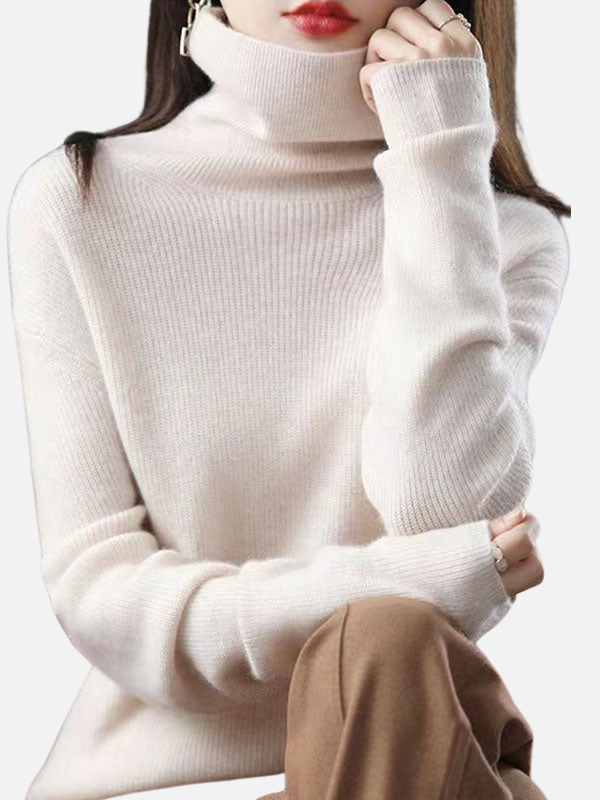 Maria | Blød Rullekrave Sweater i Strik – Dame