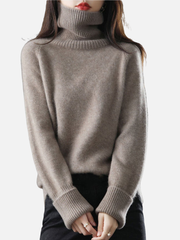 Maria | Blød Rullekrave Sweater i Strik – Dame