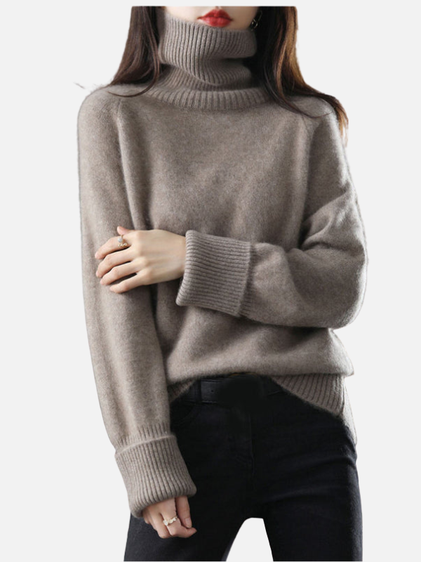 Maria | Blød Rullekrave Sweater i Strik – Dame