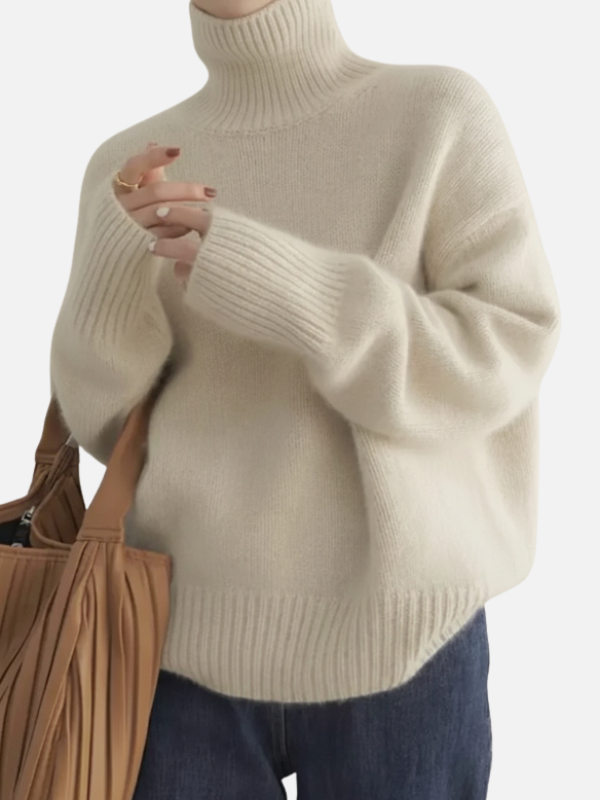 Karen | Blød Rullekravesweater i Oversize