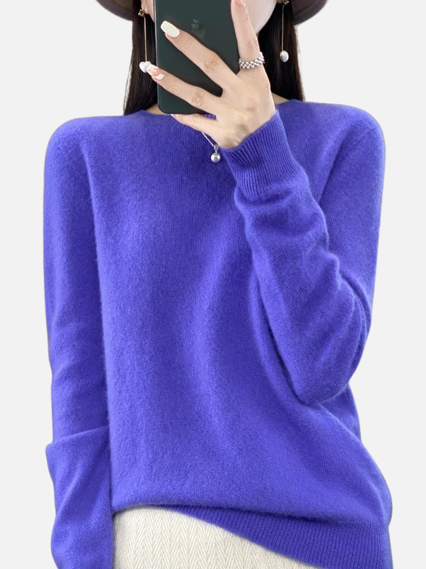 Maria | Blød Strikbluse med Rund Hals