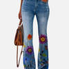 Anna | Blomstrede Bootcut Jeans til Dame