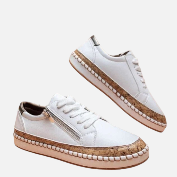 Karen | Blomstrede Sneakers med Snøre og Plateau
