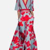Maria | Blomstret Maxikjole med V-Hals, Elegant