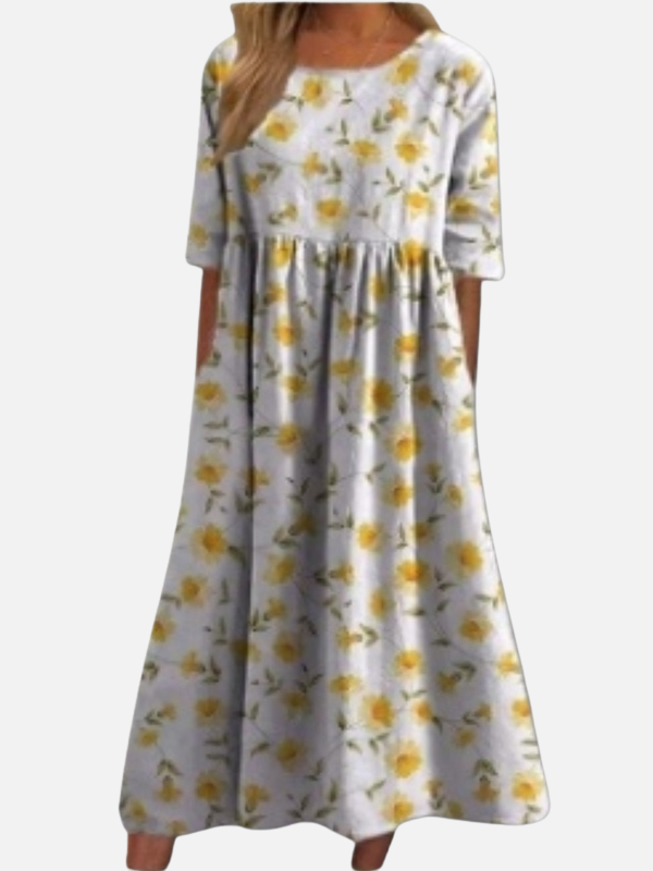 Maria | Blomstret Midikjole, Sommerkjole med Print