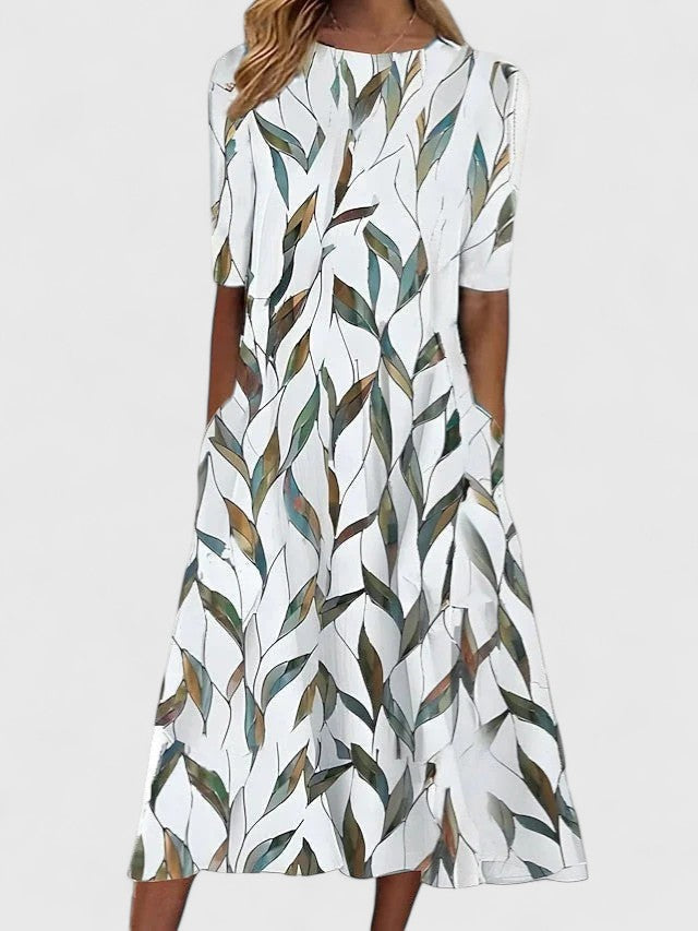 Ida | Blomstret Midikjole, Sommerkjole med Print