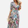 Susanne | Blomstret Midikjole med V-Hals, Sommer