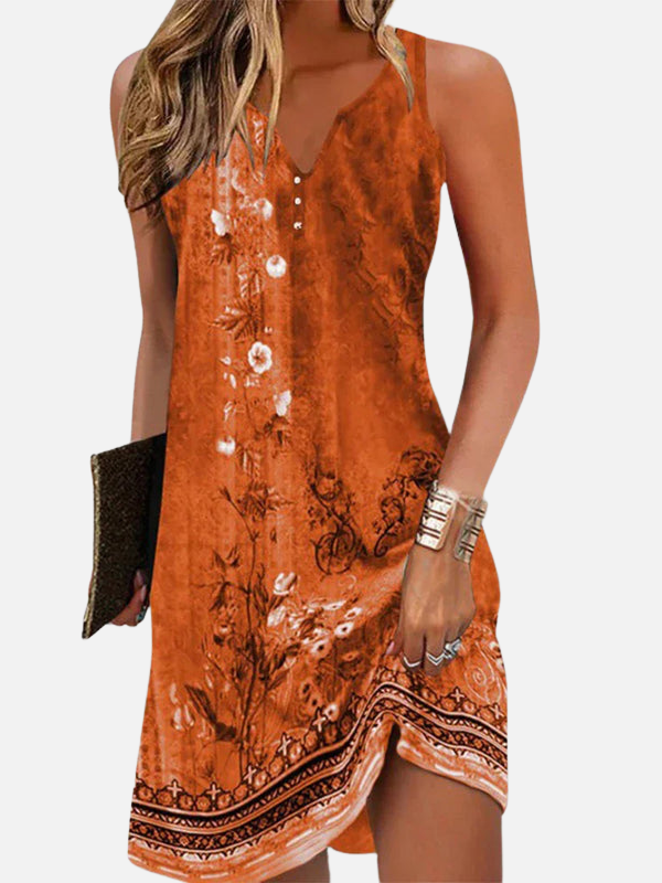 Mette | Blomstret Minikjole, Boho Sommerkjole