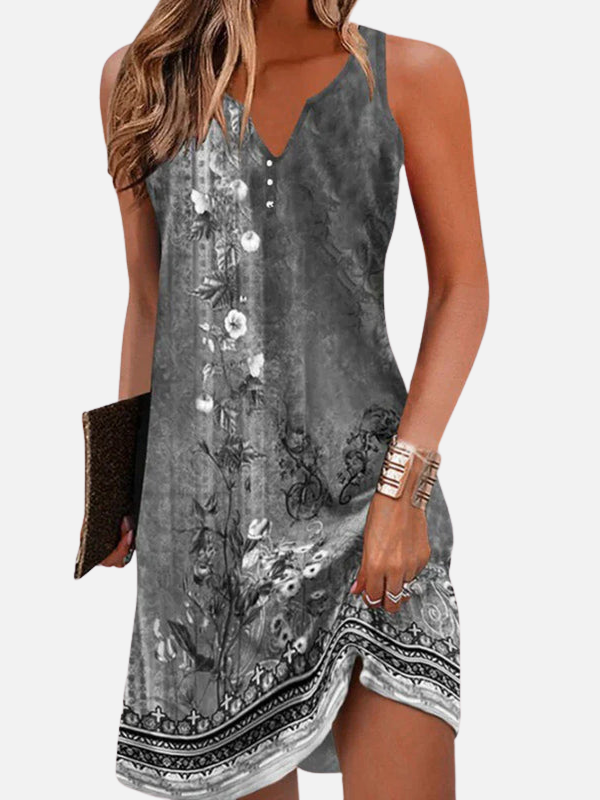 Mette | Blomstret Minikjole, Boho Sommerkjole