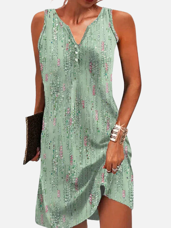 Mette | Blomstret Minikjole, Boho Sommerkjole