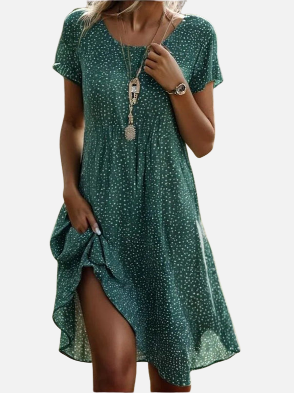 Hanne | Blomstret Skjortekjole, Boho Sommerkjole