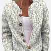 Marianne | Blomstret Strikcardigan med Knapper