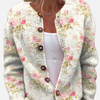 Marianne | Blomstret Strikcardigan med Roseprint