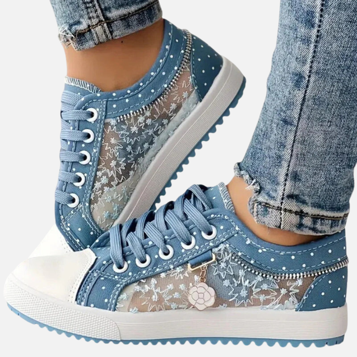 Anne | Canvas Sneakers med Blonde og Snøre