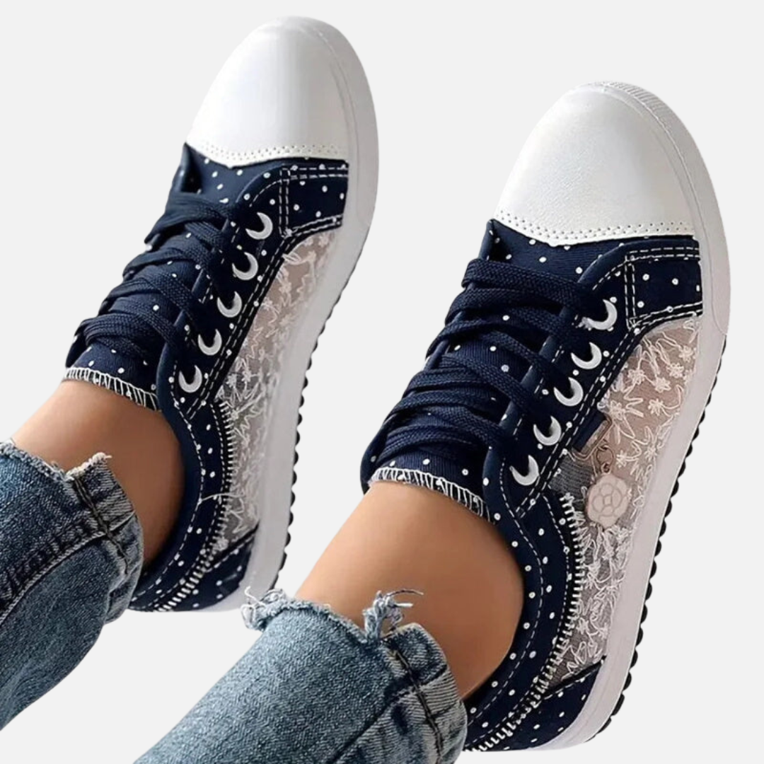 Anne | Canvas Sneakers med Blonde og Snøre