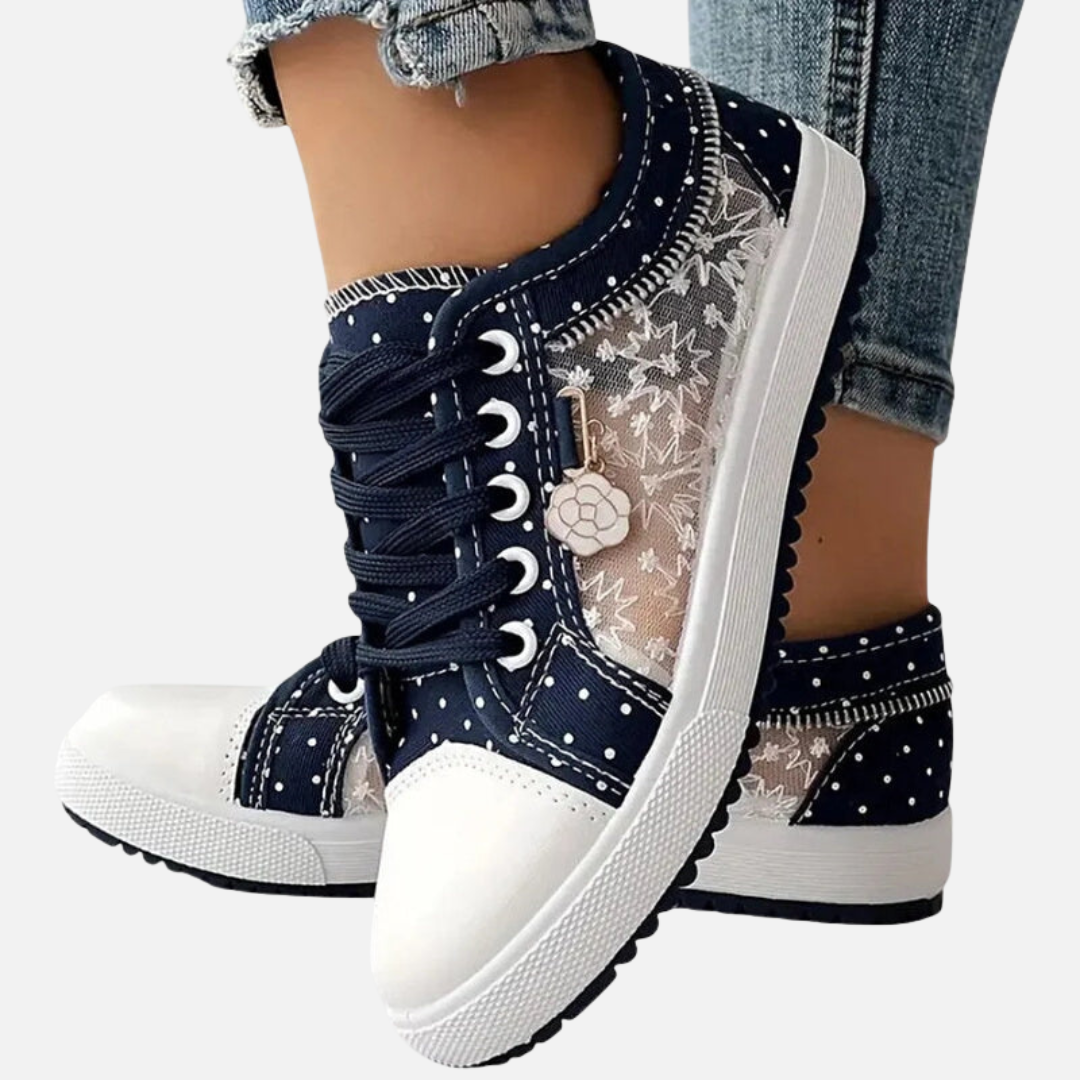 Anne | Canvas Sneakers med Blonde og Snøre