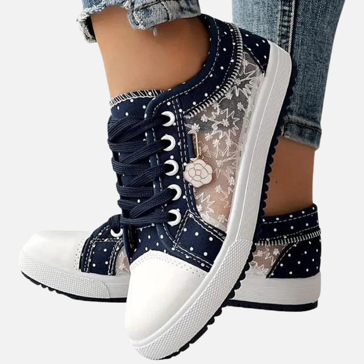 Anne | Canvas Sneakers med Blonde og Snøre