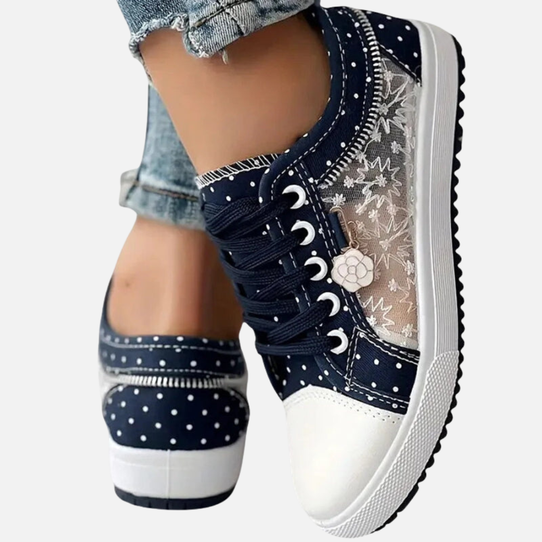 Anne | Canvas Sneakers med Blonde og Snøre