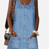 Helle | Denim Spencerkjole med Lommer