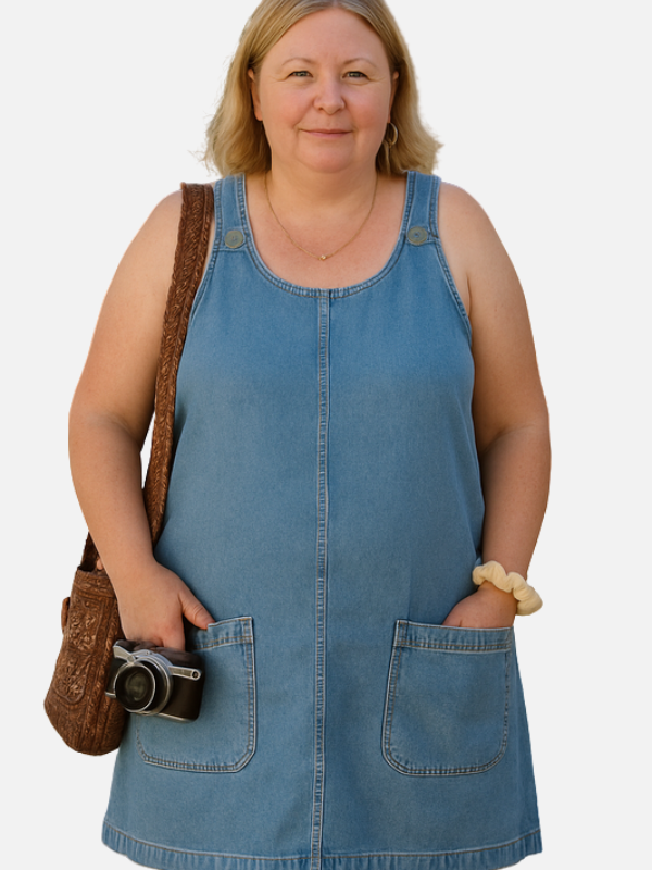 Helle | Denim Spencerkjole med Lommer