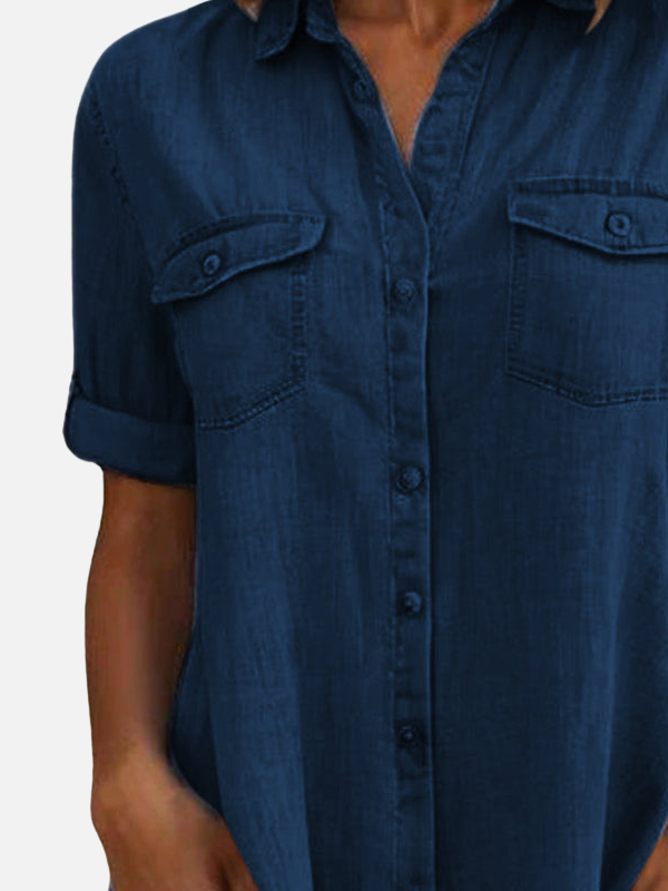Mette | Denimkjole med Knaplukning til Dame