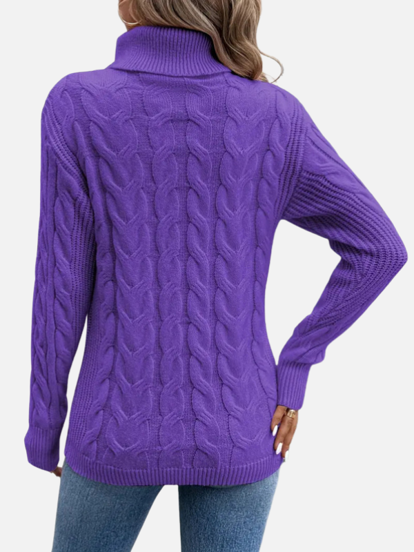 Kirsten | Kabelstrik Sweater med Rullekrave – Dame