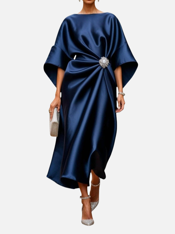 Karen | Draperet Satin Maxikjole