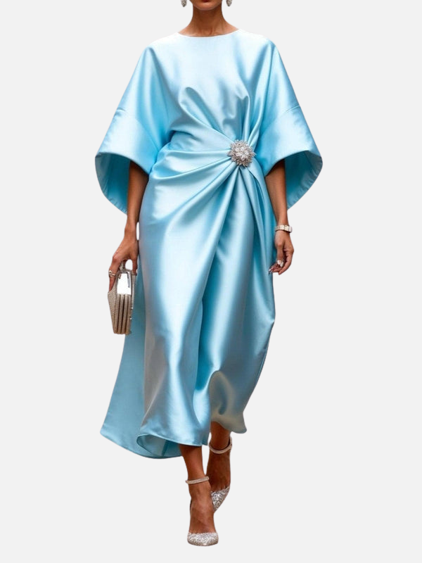 Karen | Draperet Satin Maxikjole