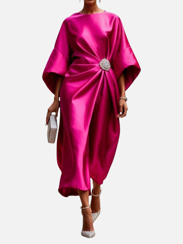 Karen | Draperet Satin Maxikjole