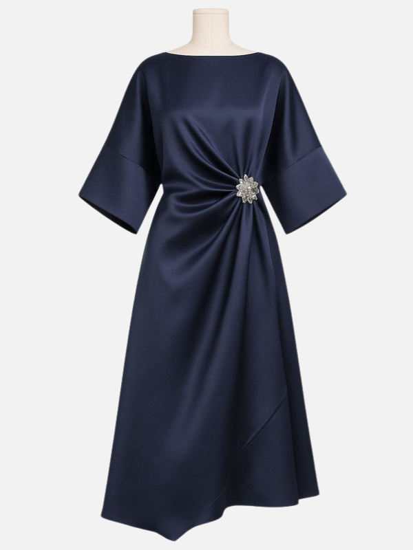 Karen | Draperet Satin Maxikjole