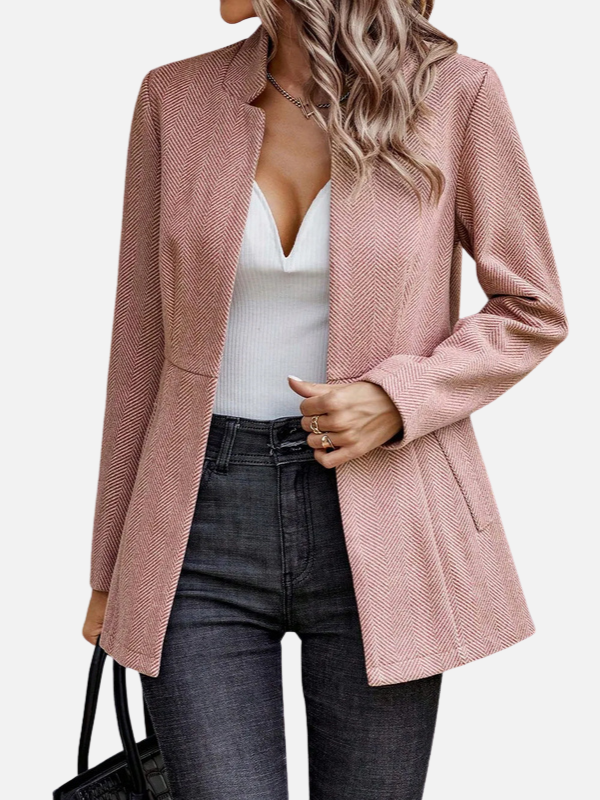 Pia | Elegant Dameblazer i Sildebensmønster