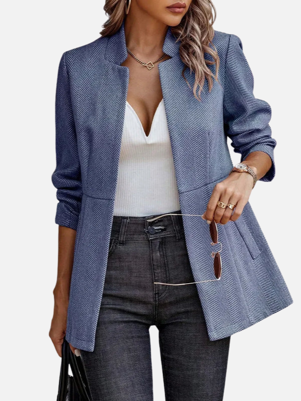 Pia | Elegant Dameblazer i Sildebensmønster