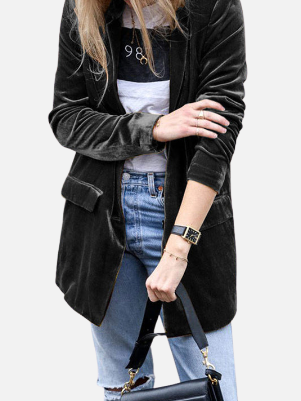 Lene | Elegant Fløjlsblazer med Reverskrave